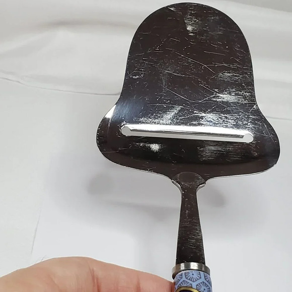 Vintage Prill Sheffield England Porcelain Handles Cutlery Cheese Set Stainless - Picture 4 of 9